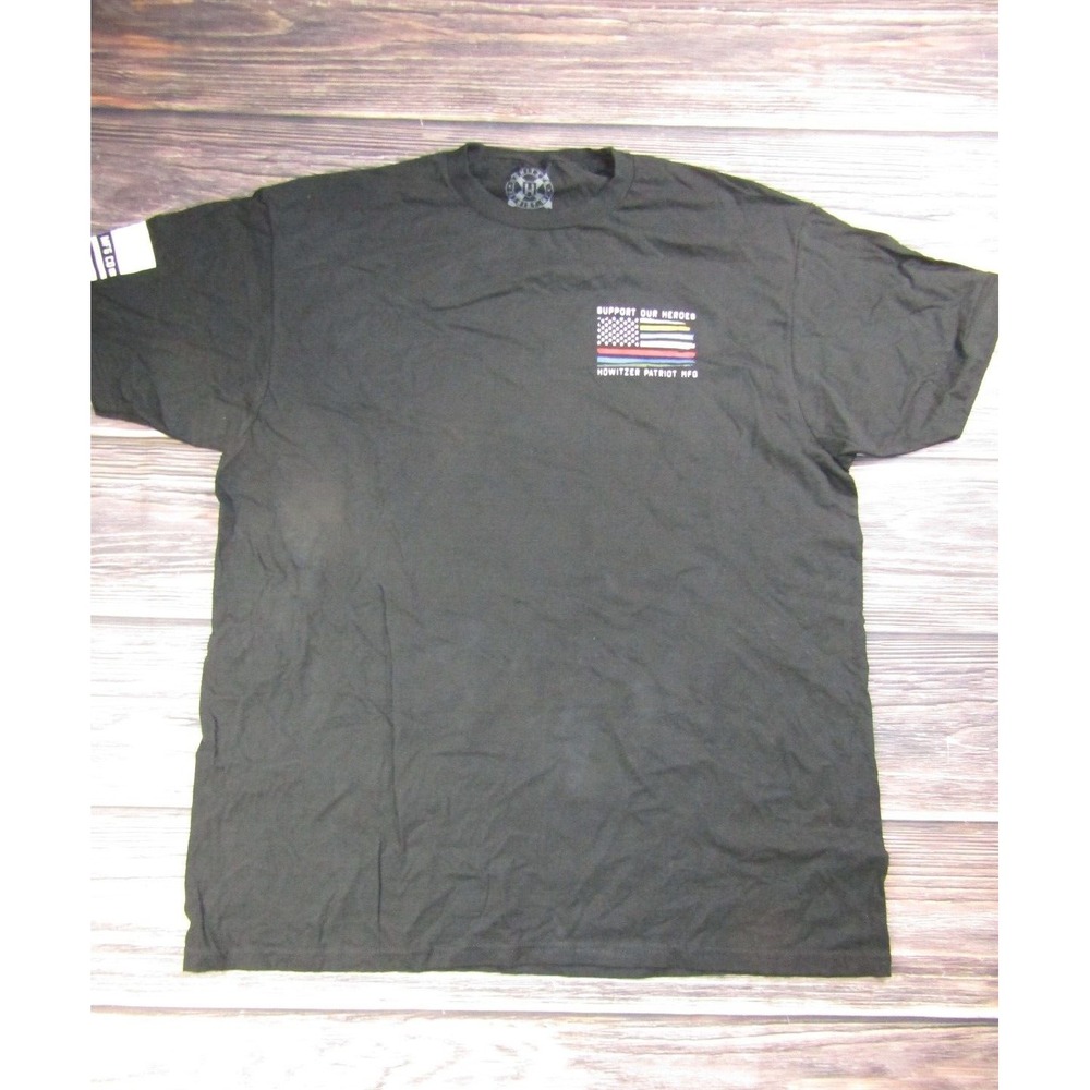 Howitzer Patriot Mens XL Black T Shirt Military USA America Police First...